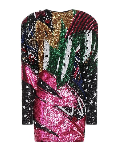 BALMAIN Sequin dress Fuchsia 66% Polyamide, 34% Elastane, PVC - Polyvinyl chloride, Glass, Polyester