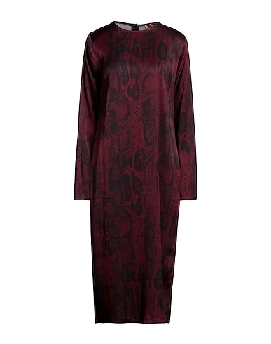 THE ANDAMANE Midi dress Burgundy 97% Viscose, 3% Elastane