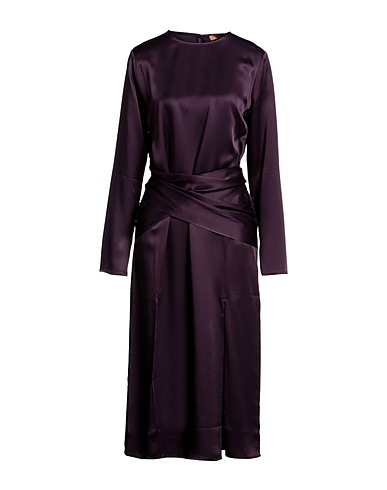 THE ANDAMANE Midi dress Plum 71% Acetate, 29% Viscose