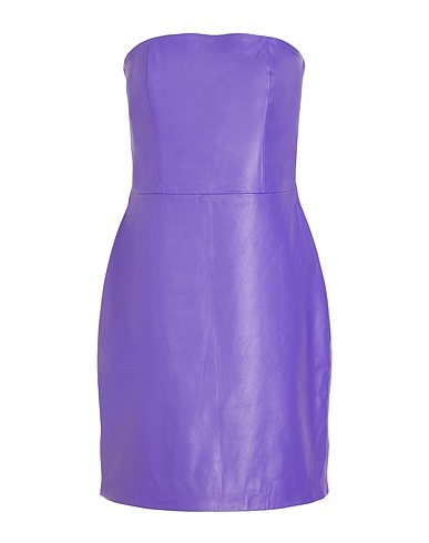 8 by YOOX Tubino LEATHER BANDEAU MINI DRESS
 Viola 100% Pelle di agnello