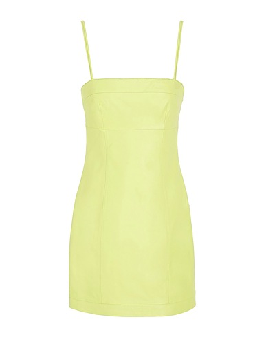 8 by YOOX Robe courte LEATHER STRAPPY MINI DRESS
 Vert lime 100% Cuir d'agneau