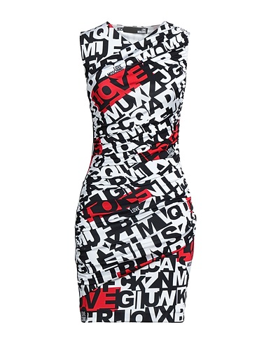 LOVE MOSCHINO Short dress White 93% Viscose, 7% Elastane