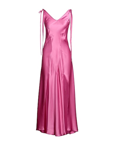 LA SEMAINE Paris Vestito lungo Magenta 60% Acetato, 40% Seta