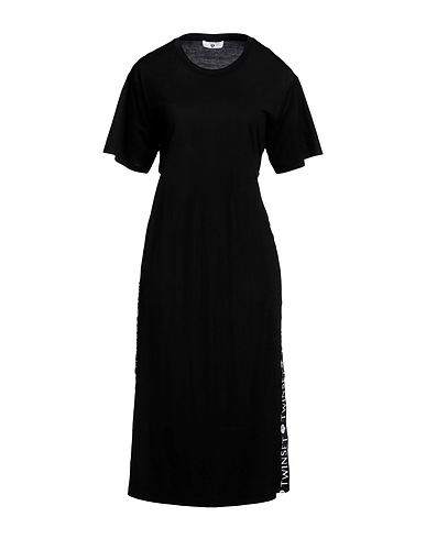 TWINSET Midi dress Black 51% Viscose, 49% Polyamide, Elastane, Polyester