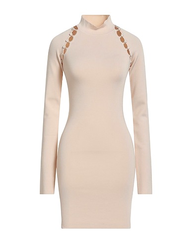 NANUSHKA Sheath dress Beige 75% Viscose, 22% Polyamide, 3% Elastane