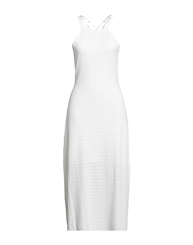 SANDRO Midi dress White 67% Viscose, 33% Polyester