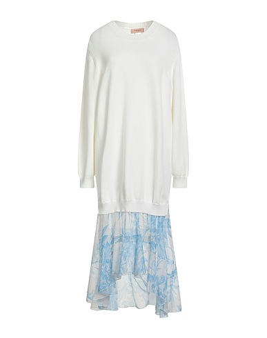 TWINSET Midi dress White 70% Viscose, 30% Polyester