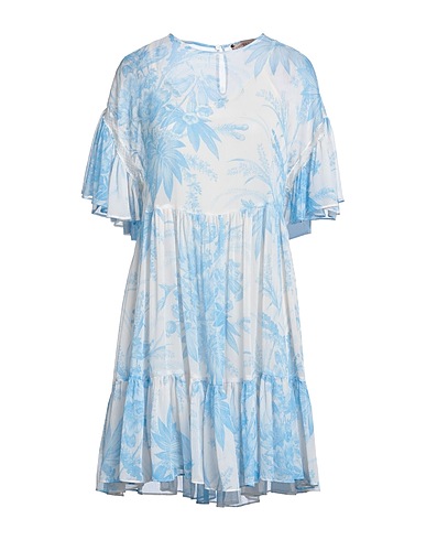 TWINSET Short dress Light blue 100% Polyester, Polyamide