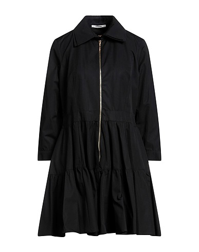 LEDERER Short dress Black 100% Cotton, Viscose