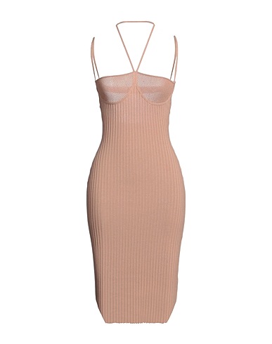 ANDREĀDAMO Short dress Camel 80% Viscose, 10% Polyester, 9% Polyamide, 1% Elastane