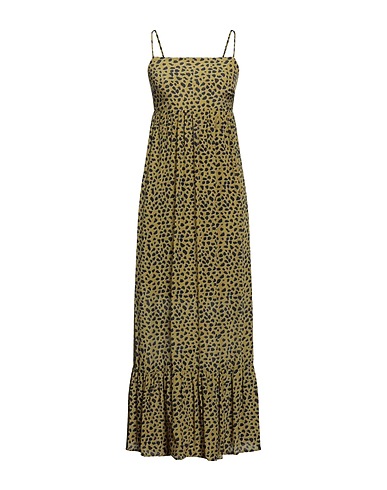 EMMA & GAIA Langes Kleid Militärgrün 100% Viskose