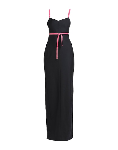 OFF-WHITE™ Long dress Black 53% Polyester, 43% Virgin Wool, 4% Elastane, Leather