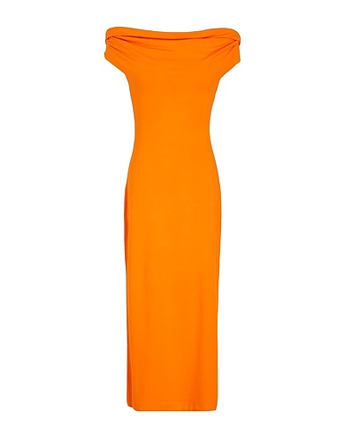 8 by YOOX Midi dress JERSEY  OFF-SHOULDER MIDI DRESS
 Orange 95% Viscose, 5% Elastane
