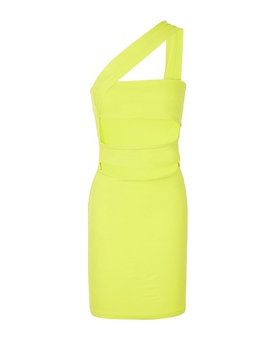 8 by YOOX One-shoulder dress JERSEY BANDAGE MINI DRESS
 Lime green 95% Viscose, 5% Elastane