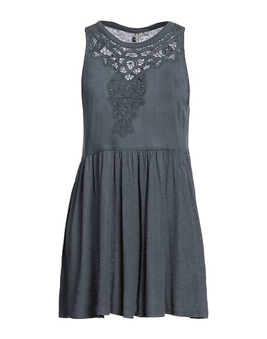 SUPERDRY Short dress Lead 80% Viscose, 20% Linen, Cotton