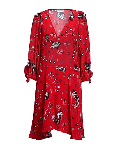 ZADIG&VOLTAIRE Midi dress Red 100% Silk, Polyester, Elastane