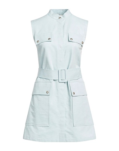 TRUSSARDI Shirt dress Sky blue 60% Cotton, 22% Viscose, 12% Linen, 6% Polyester
