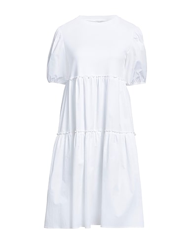 PESERICO Midi dress White 97% Cotton, 3% Elastane