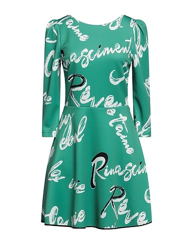 RINASCIMENTO Short dress Green 95% Polyester, 5% Elastane
