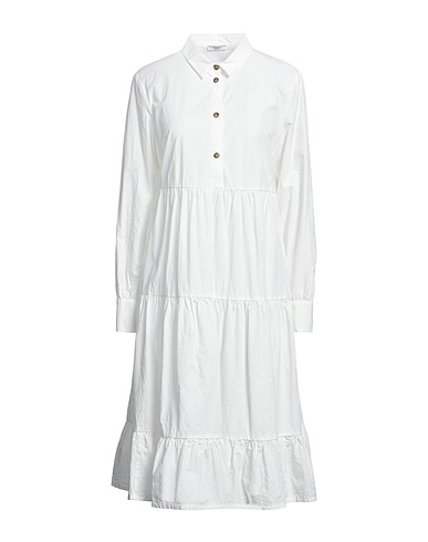 PESERICO Midi dress White 98% Cotton, 2% Elastane