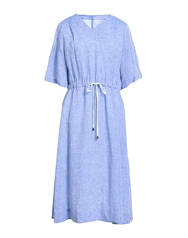 PESERICO Vestito estivo Blu chiaro 100% Lino, Cotone