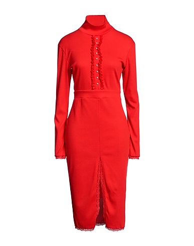 ATMOSPHERE FASHION Midi dress Red 80% Cotton, 20% Elastane