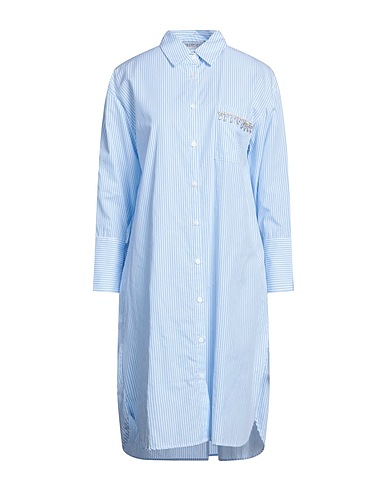 IDENTITY Midi dress Light blue 100% Cotton