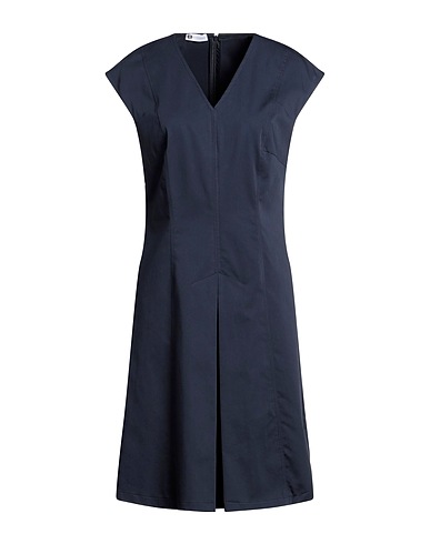 DIANA GALLESI Midi dress Navy blue 72% Cotton, 25% Polyester, 3% Elastane