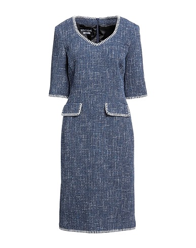 BOUTIQUE MOSCHINO Midi dress Navy 90% Cotton, 8% Polyamide, 2% Elastane