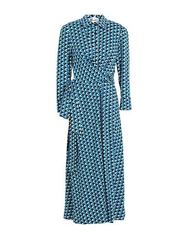 DIANE VON FURSTENBERG Midi dress Azure 87% Viscose, 10% Nylon, 3% Elastane
