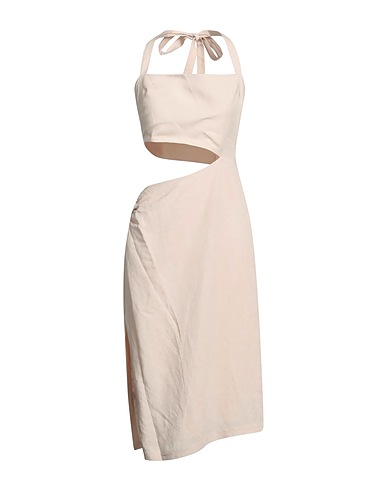 AMANDA UPRICHARD Midi dress Blush 65% Rayon, 35% Linen