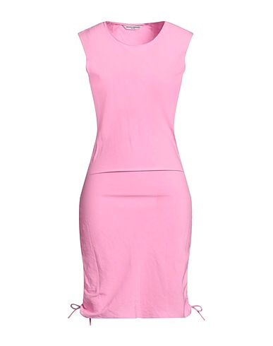 AMANDA UPRICHARD Midi dress Pink 65% Rayon, 35% Linen