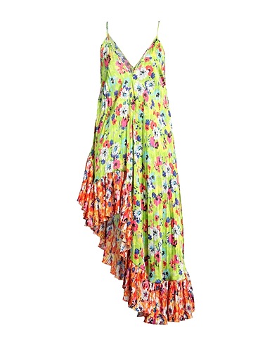 MSGM Midi dress Lime green 100% Polyester