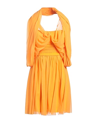 HANITA Pleated dress Mandarin 92% Polyester, 8% Elastane