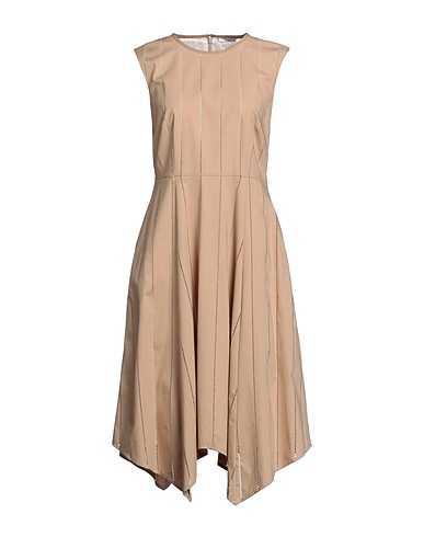 PESERICO Midi dress Light brown 95% Cotton, 5% Elastane