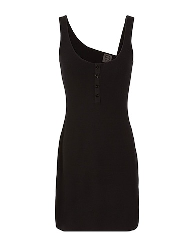 8 by YOOX Sheath dress VISCOSE BLEND SLEEVELESS KNIT MINI DRESS
 Black 72% Viscose, 28% Recycled polyester