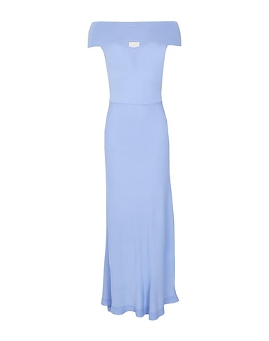 8 by YOOX Midi dress VISCOSE BLEND OFF SHOULDER MIDI DRESS
 Light blue 75% Viscose, 25% Recycled polyamide