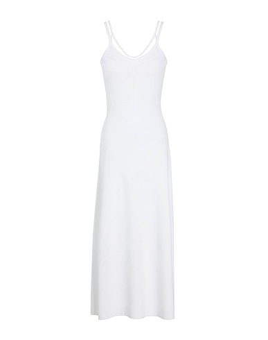8 by YOOX Καλοκαιρινό φόρεμα VISCOSE BLEND  STRAP KNIT MAXI DRESS
 Λευκό 75% Βισκόζη, 25% Ανακυκλωμένος Πολυαμίδη