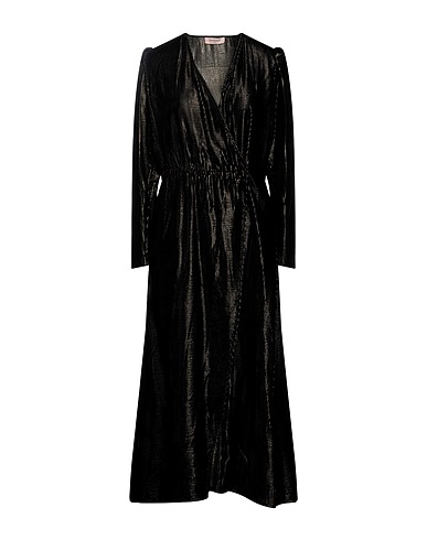 TWINSET Midi dress Black 70% Viscose, 15% Metallic fiber, 15% Silk