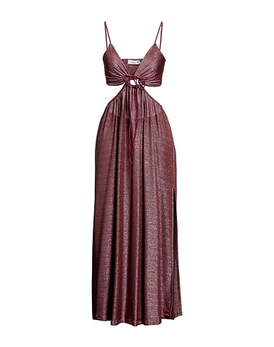 HAVEONE Long dress Burgundy 74% Polyamide, 23% Metallic fiber, 3% Elastane