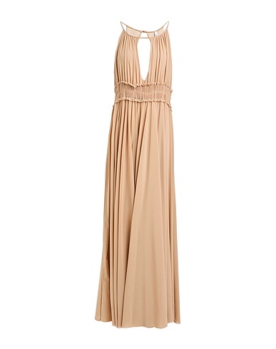WHITE WISE Langes Kleid Beige 100% Polyester