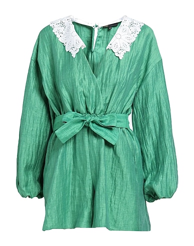 MAJE Jumpsuits and Dungarees Green 92% Linen, 8% Polyamide, Polyester, Elastane
