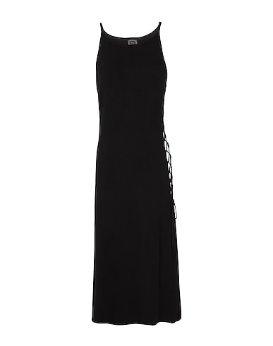 8 by YOOX Midi dress VISCOSE BLEND HALTERNECK LONG DRESS
 Black 72% Viscose, 28% Recycled polyester