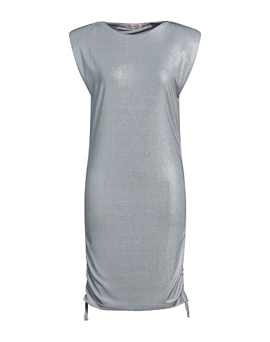 SHOPART Midi dress Silver 92% Polyester, 8% Elastane