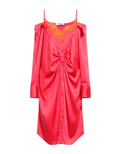MSGM Elegant dress Coral 65% Recycled polyester, 35% Polyester