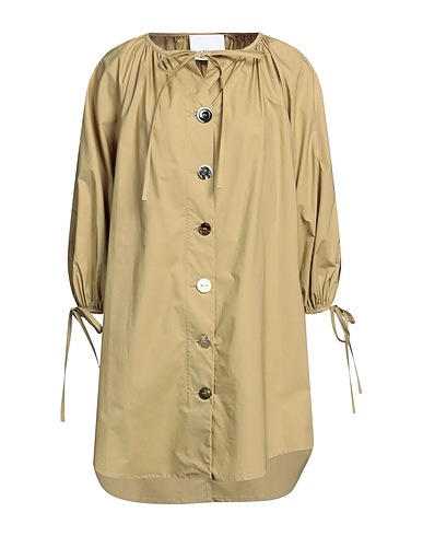 ERIKA CAVALLINI Shirt dress Khaki 97% Cotton, 3% Elastane