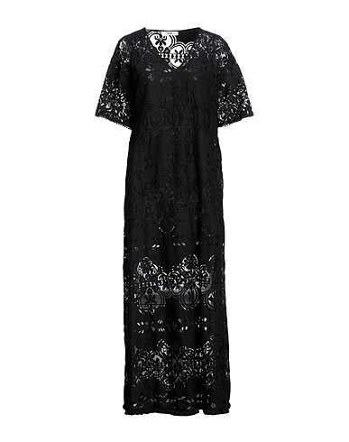 SUOLI Long dress Black 65% Cotton, 35% Polyamide