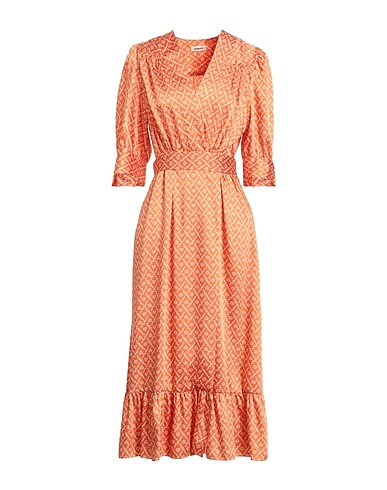 SANDRO Midi dress Apricot 100% Polyester, Mother-of-pearl