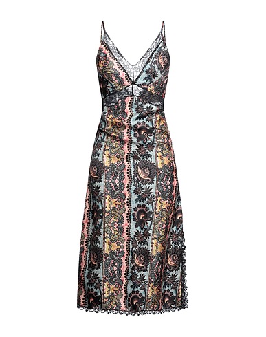 SANDRO Midi dress Black 100% Silk, Polyamide