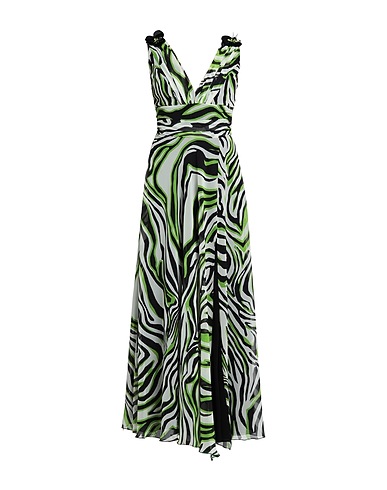 CAMILLA  Milano Langes Kleid Grün 100% Polyester, Polyamid, Elastan